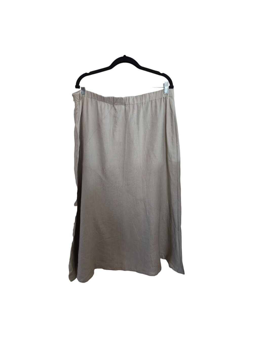 NEW J. Jill Love Linen Neutral khaki Sandbar Paneled Bias Cut Midi Skirt Size L - Picture 3 of 7